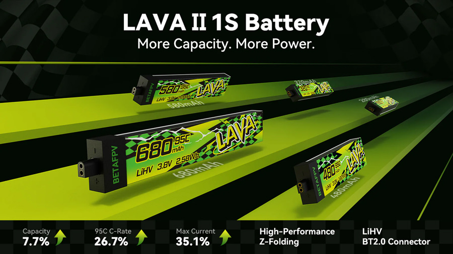 �˾���ũ  [BETAFPV] LAVA 1�� 3.8V 320mAh 95C LiHV ��Ƭ������ ���͸� (5��) 1