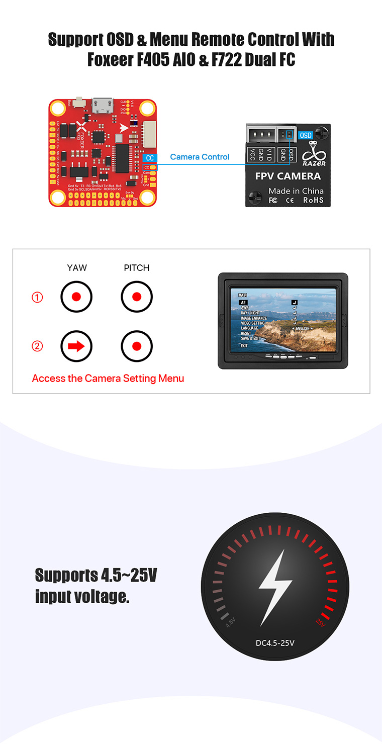�˾���ũ HS1235 [Foxeer] ���þ� ����ũ�� ������ FPV ī�޶� ��� 1.8mm ���� (16:9 ����) 3