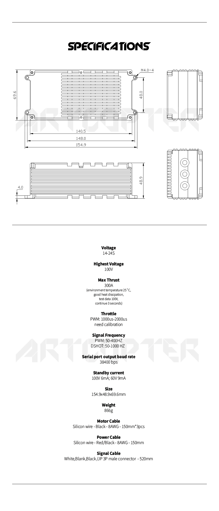 �˾���ũ  [T-MOTOR] THUNDER ��� 300A �귯������ ���ӱ� - 12~24�� ��� (�����Ǹ�) 2