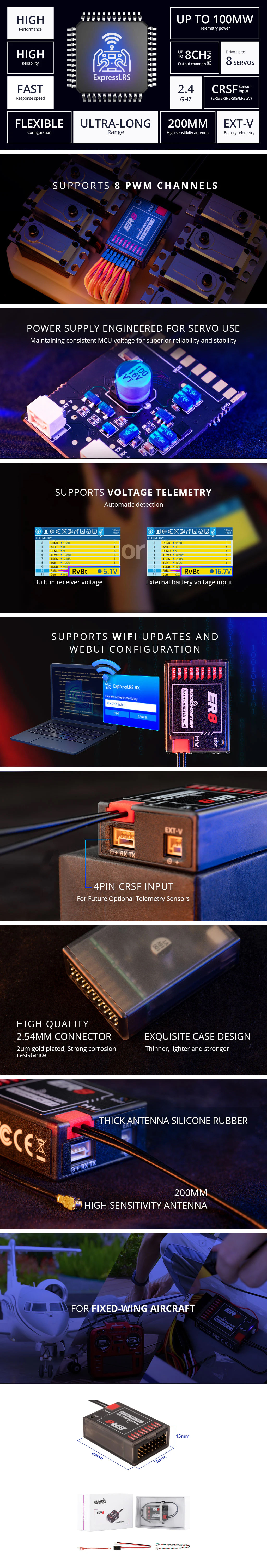 �˾���ũ  ���������� ER8 ELRS 2.4GHz PWM ���ű� 2
