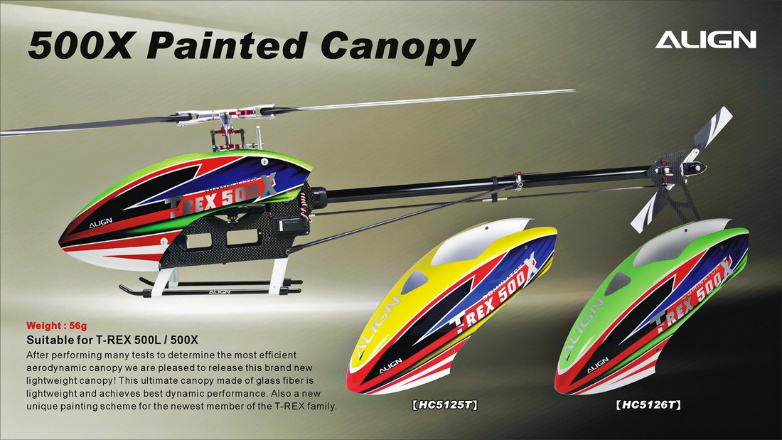 �˾���ũ HC5126T [Align] T-Rex500X Painted Canopy 1