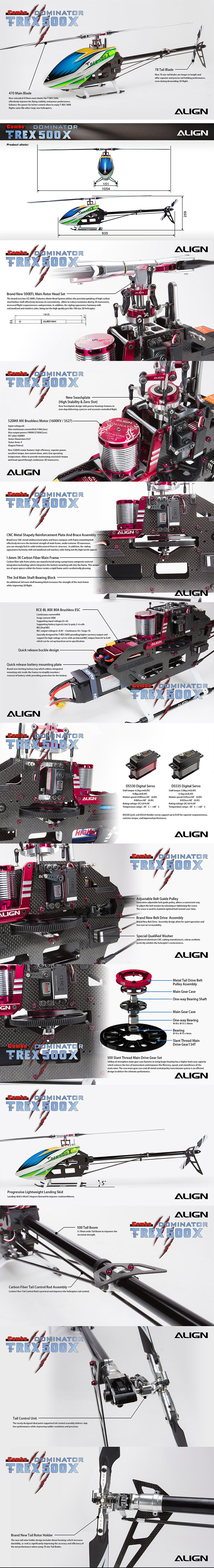�˾���ũ RH50E18XW [ALIGN] T-Rex500X Super Combo(Belt Version) - ����, ���ӱ�, ���ͽ� ����3��, ����  ����1��, ����ũ�κ�Ʈ ���̷� ���� 3