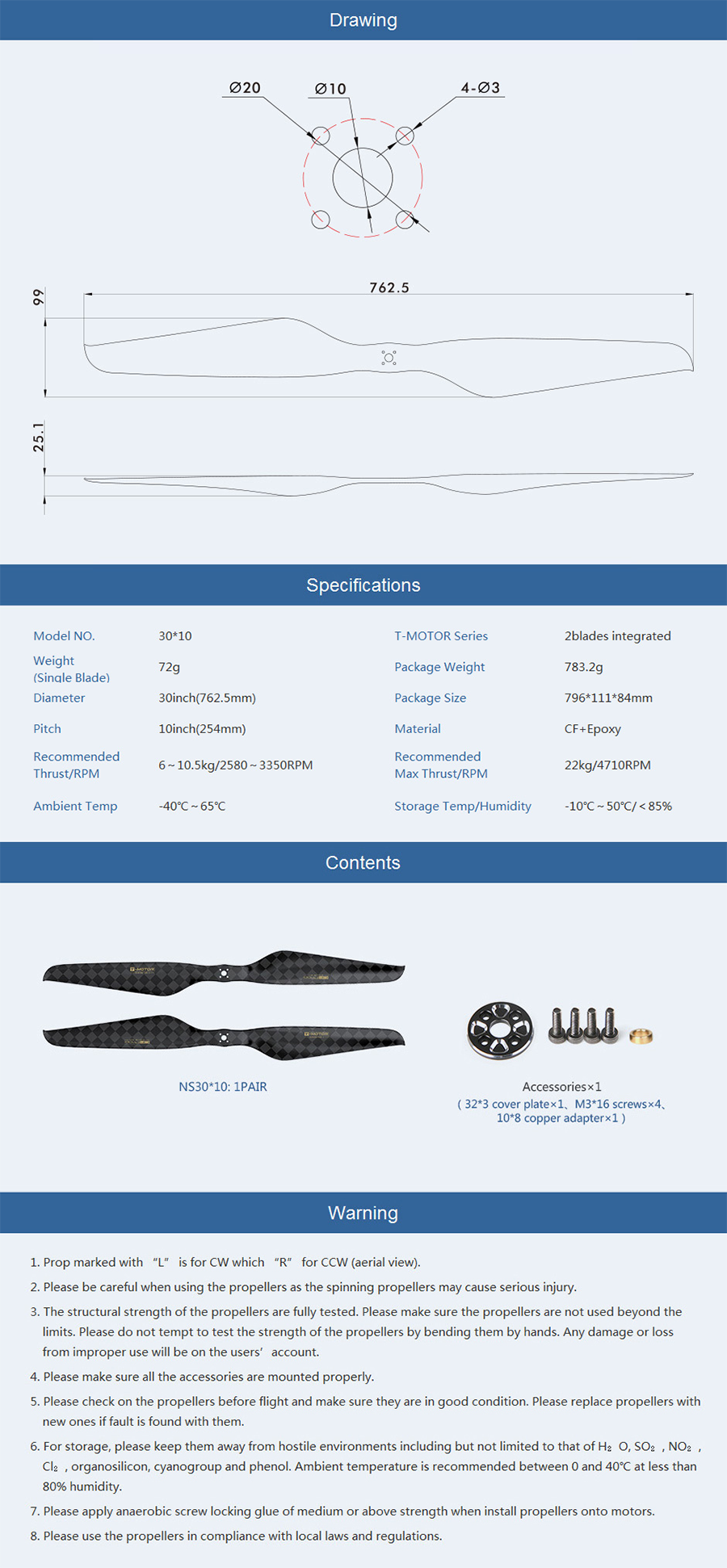 �˾���ũ  [T-MOTOR] NS30x10 �ʰ淮 ī�� �����緯 2