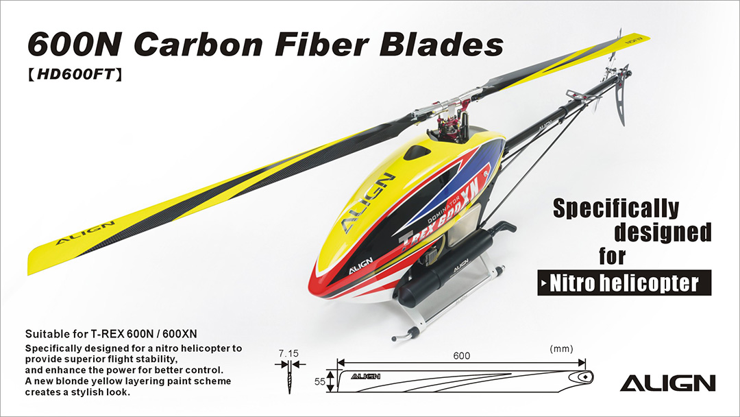 �˾���ũ HD600FT [ALIGN] T-Rex600 3G Carbon Fiber Blades(Yellow) 1