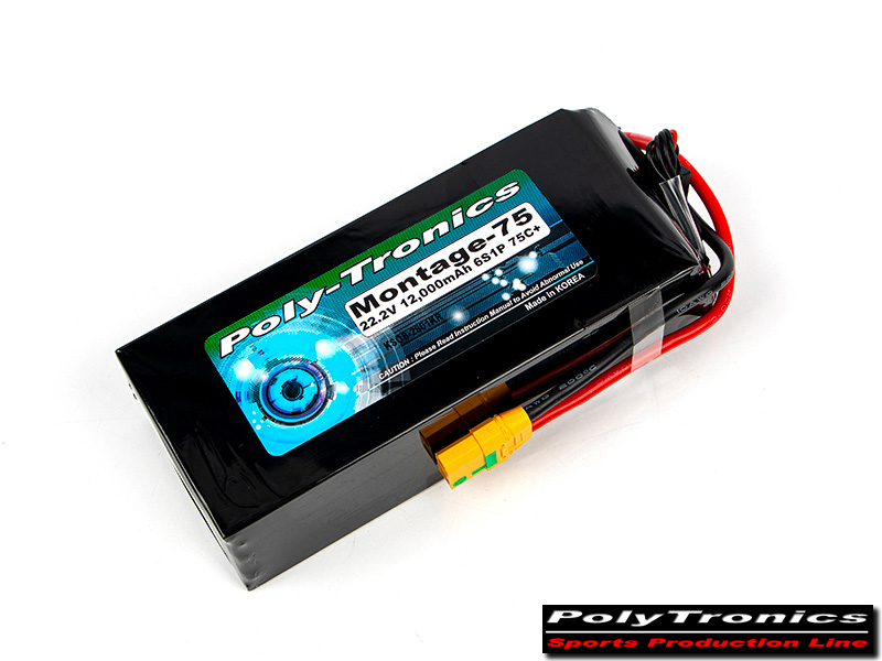 �˾���ũ PT-B12K-MTG75-6S PT-B12000-Montage75 (22.2V, 6S1P, 75C+/JST-XT/XT90S) ��Ƭ������ ���͸� - XT90 ��Ƽ����ũ 2