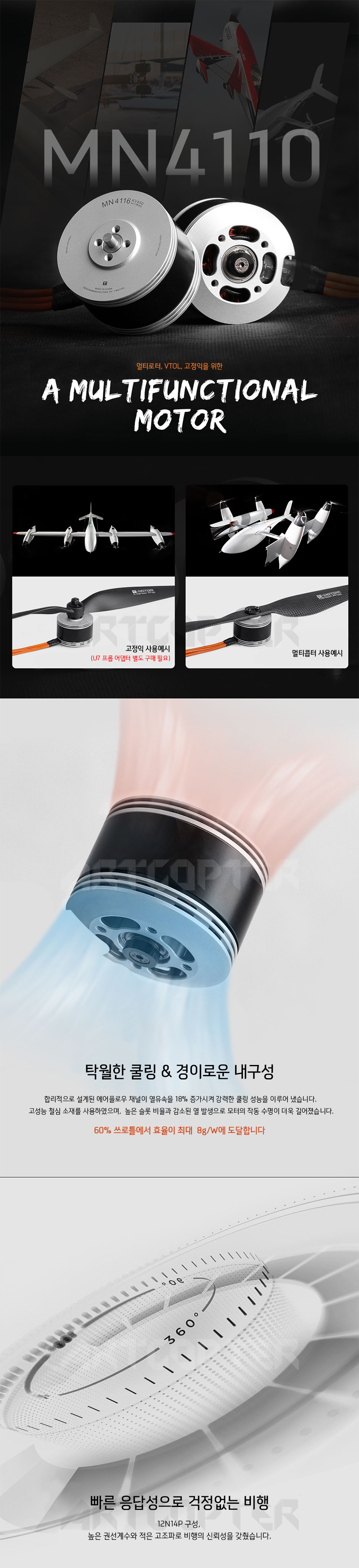 �˾���ũ P0000BLM [T-MOTOR] Ƽ���� MN4110 300KV �귯������ ���� (�����Ǹ�) 1