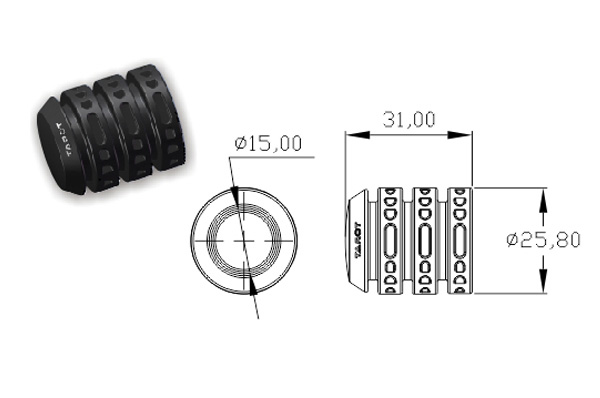 [ܼ] TL96022-01 [TR] Landing Skid Rubber End (Black/16 Boom)