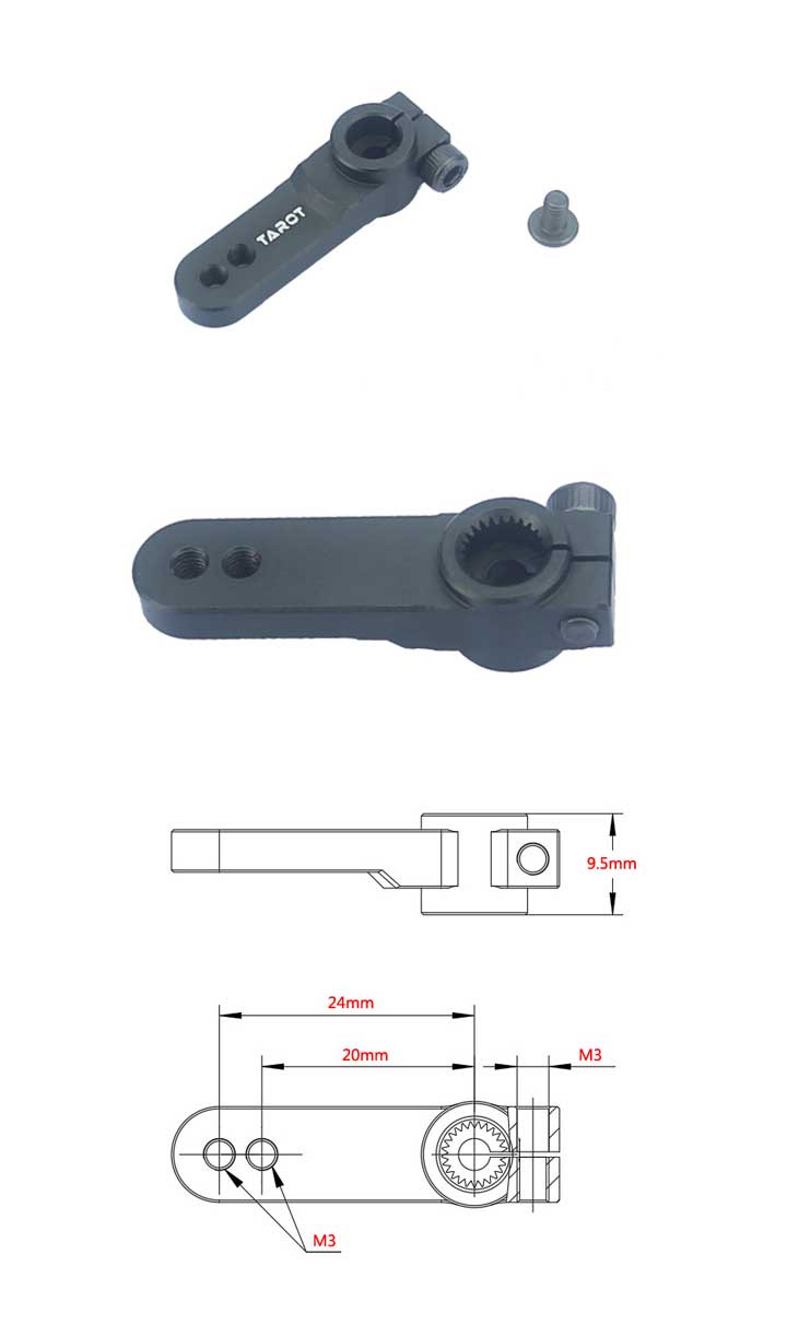 [ܼ] TL2291 [TR] 25T (ǥػ Futaba/Align  ȣȯ) Metal Servo Arm (24mm/Reinforced Type)