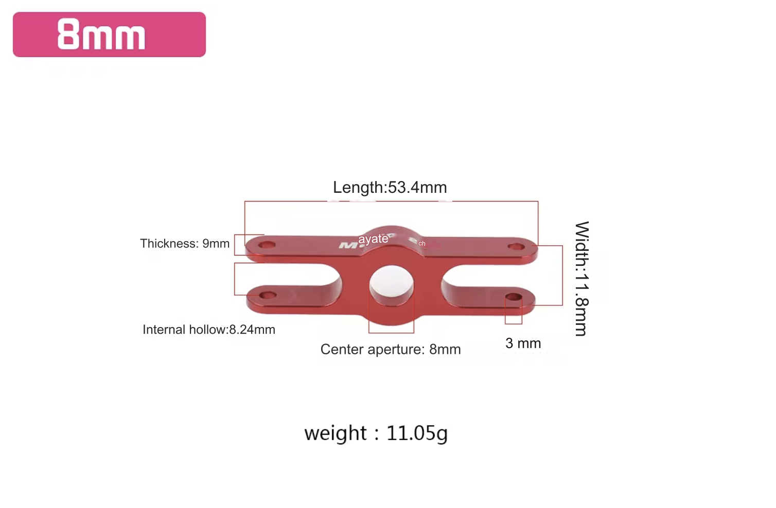 �˾���ũ MT-FC8-BK [Mayatech] 8mm ���� ����Ʈ�� CNC ��Ż ���� Ŭ�� (��� 8mm) - ���� 1