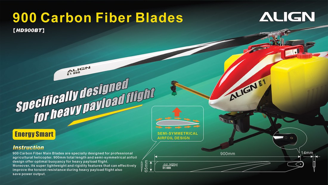 �˾���ũ HD900BT [ALIGN] 900 Carbon Fiber Blades 1