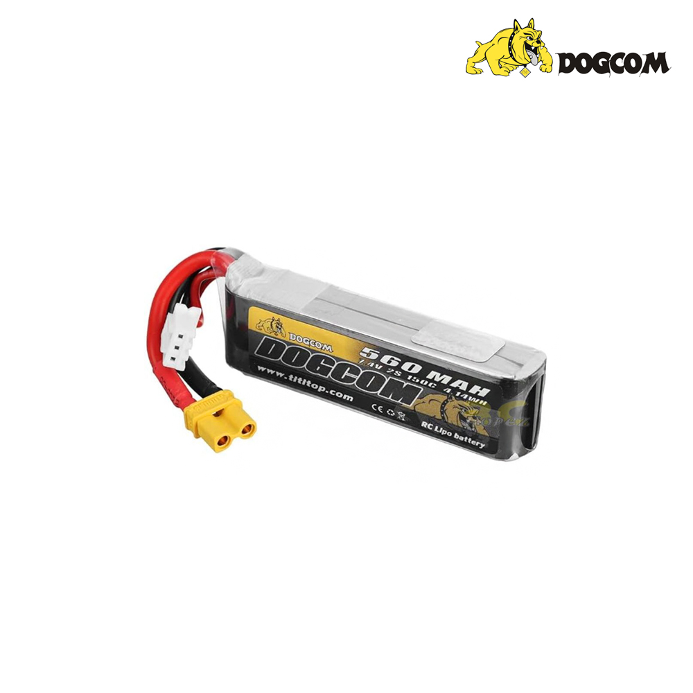 �˾���ũ  [DOGCOM] 2�� 7.4V 560mAh 150C ��Ƭ������ ���͸� - XT30 3
