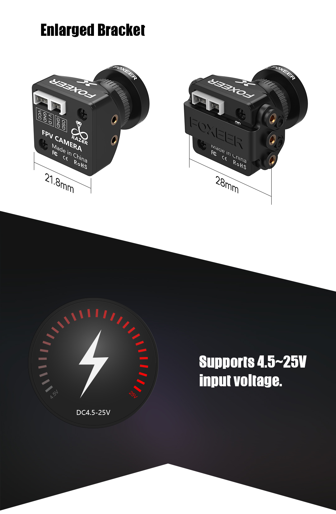 �˾���ũ  [Foxeer] ���þ� ������ �̴� FPV ī�޶� ��� 1.8mm ���� (4:3) 3
