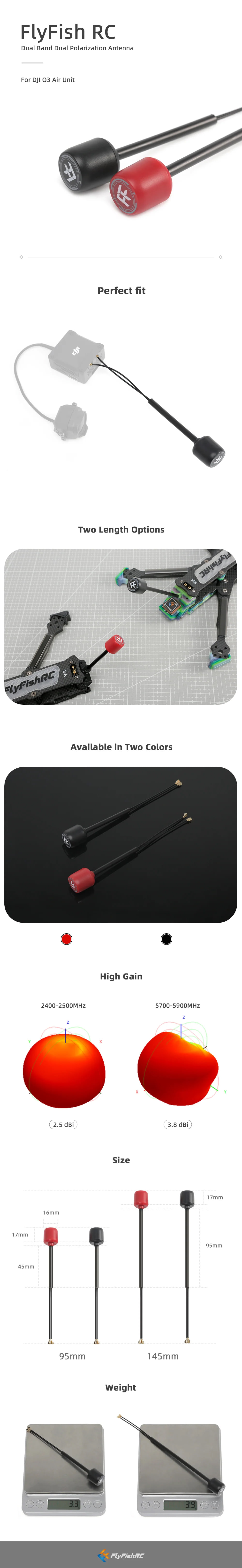 ¾Ë¾¾¹ðÅ© FlyFishRC 5.8Ghz/2.4Ghz µà¾ó¹êµå ¾ÈÅ׳ª(O3 ¿¡¾îÀ¯´Ö) - 95mm 1