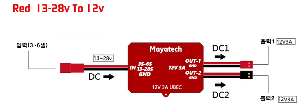 [�˾���ũ] MY-12V-Red [Mayatech] 12V 3A UBEC ���а��� ���ַ����� (�Է� 13~28V) 2