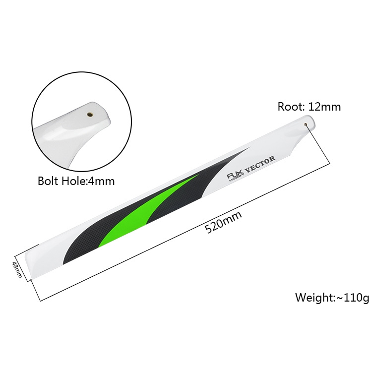 [˾ũ]  [RJXHOBBY] Vector 520mm Premium CF Blades-FBL Version 1