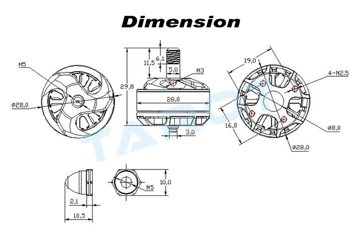 �˾���ũ TL400H7 [TR] MT2206-1900KV �귯������ ���� - ����� ���� (V2) CW + 7��ġ ������� 2�� ���� 2