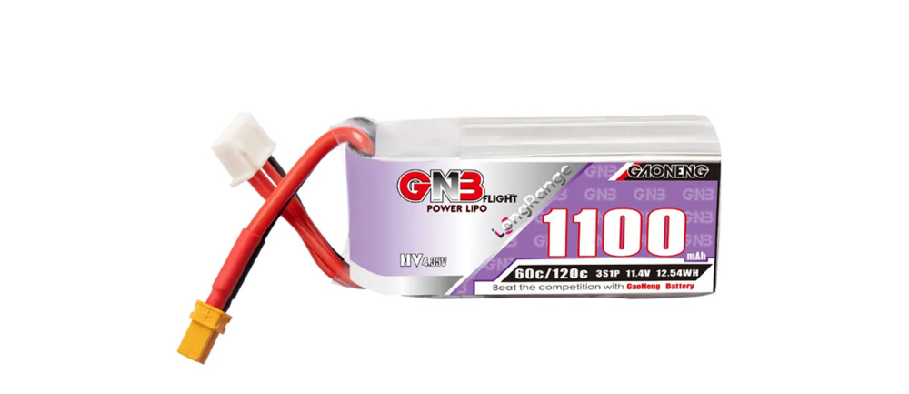 �˾���ũ  [GNB] 11.4V 1100mAh 3S HV 60C ��Ƭ������ ���͸� - XT30 1