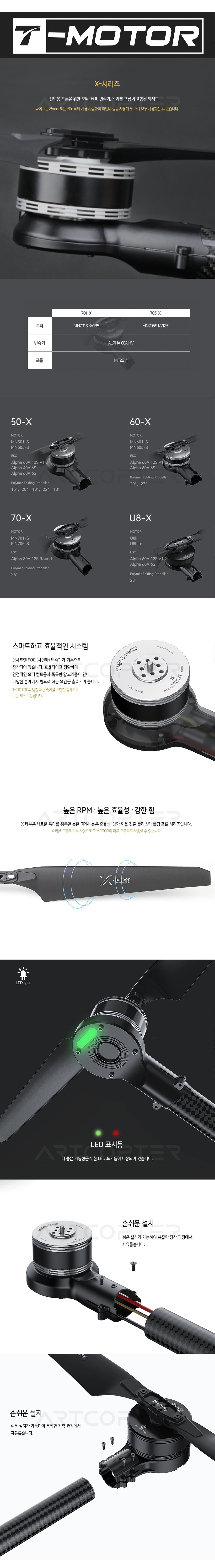�˾���ũ  [T-MOTOR] Ƽ���� 701-X 135KV �ϼ�Ʈ CW/CCW SET (�����Ǹ�) 2