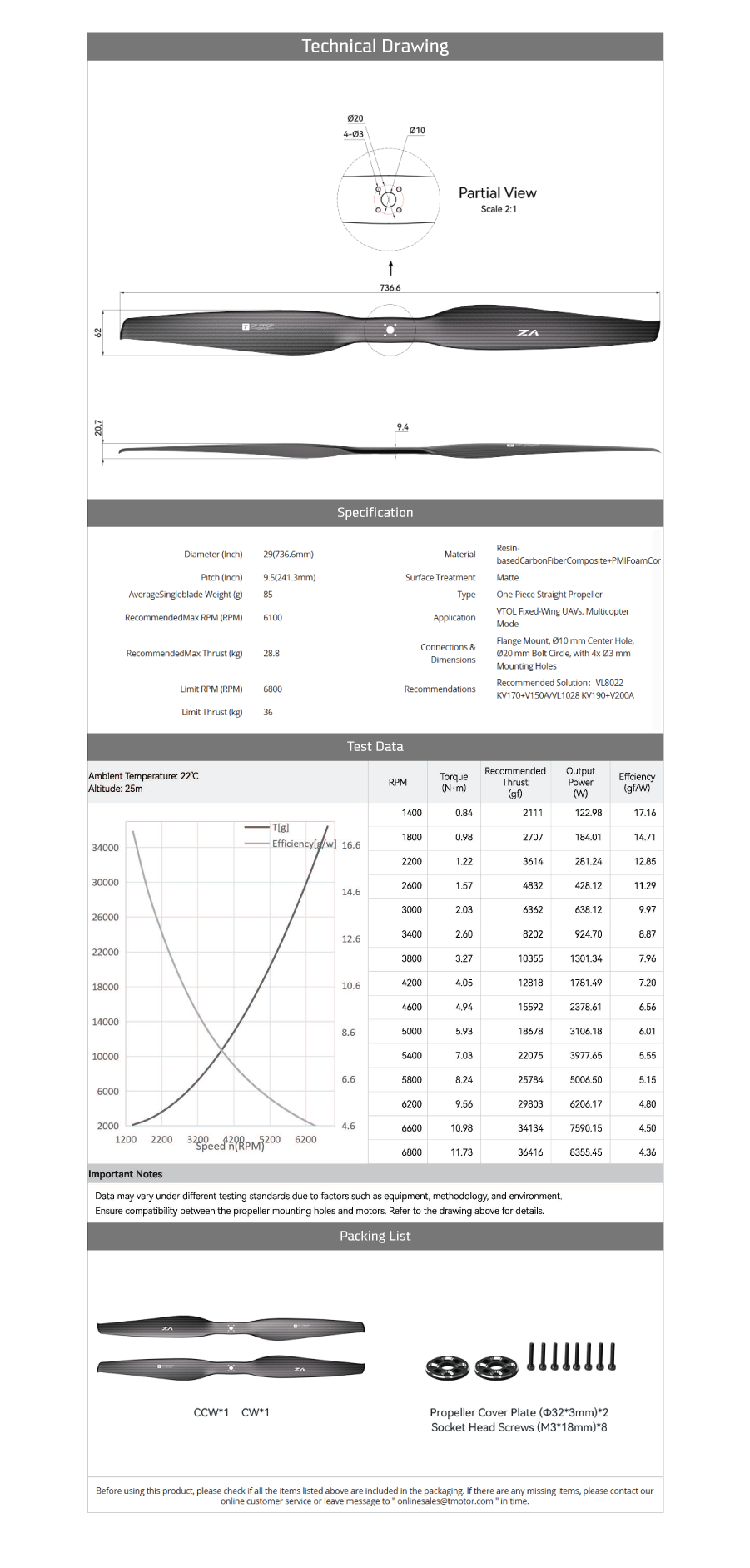 �˾���ũ  [T-MOTOR] VZ29x9.5 VTOL ���� �����緯 (�����Ǹ�) 4