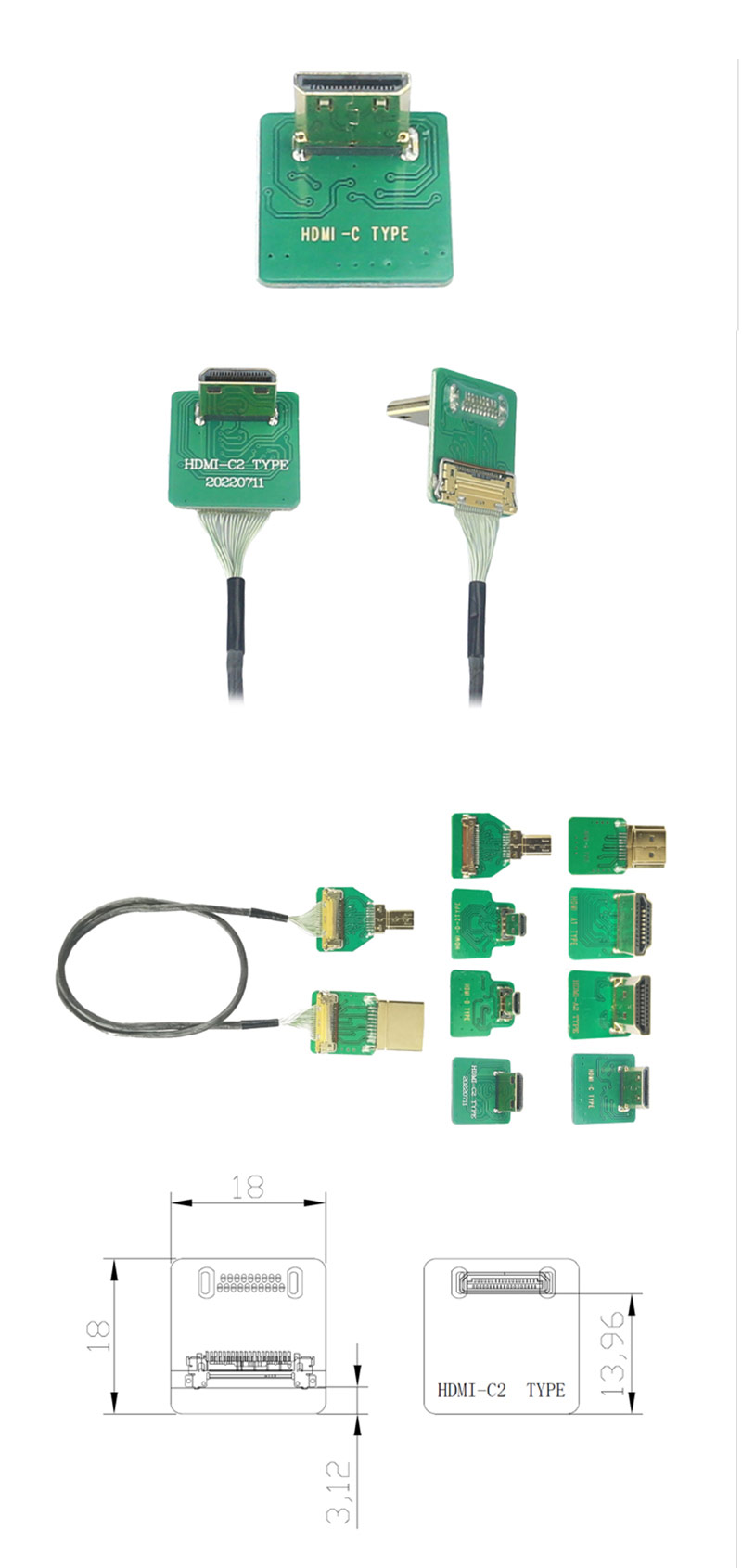 �˾���ũ TL10A11-10 [TR] HDMI Mini Cable Adapter (Invert Vertical Head-C2) 2