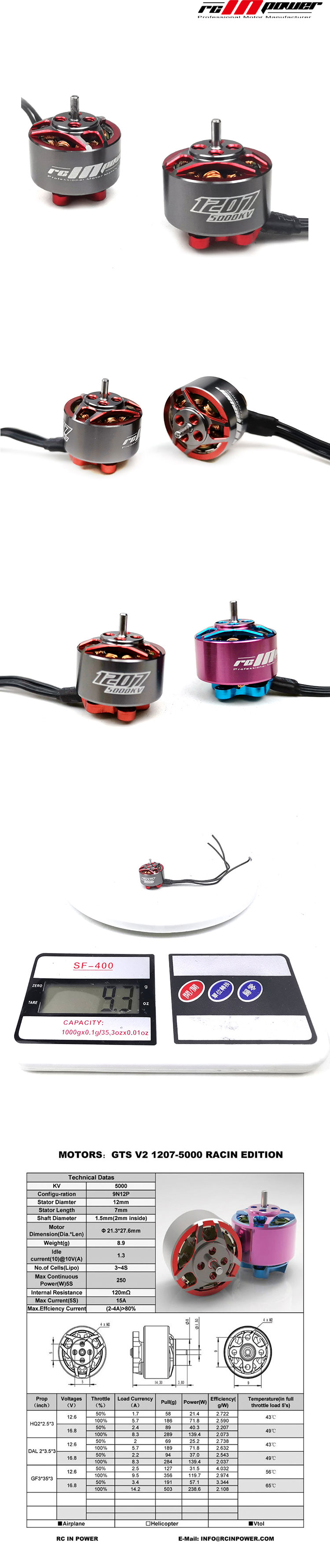 ¾Ë¾¾¹ðÅ© RCINPOWER GTS V2 1207 5000KV ¸ðÅÍ (1pcs, °Ç¸ÞÅ») 1