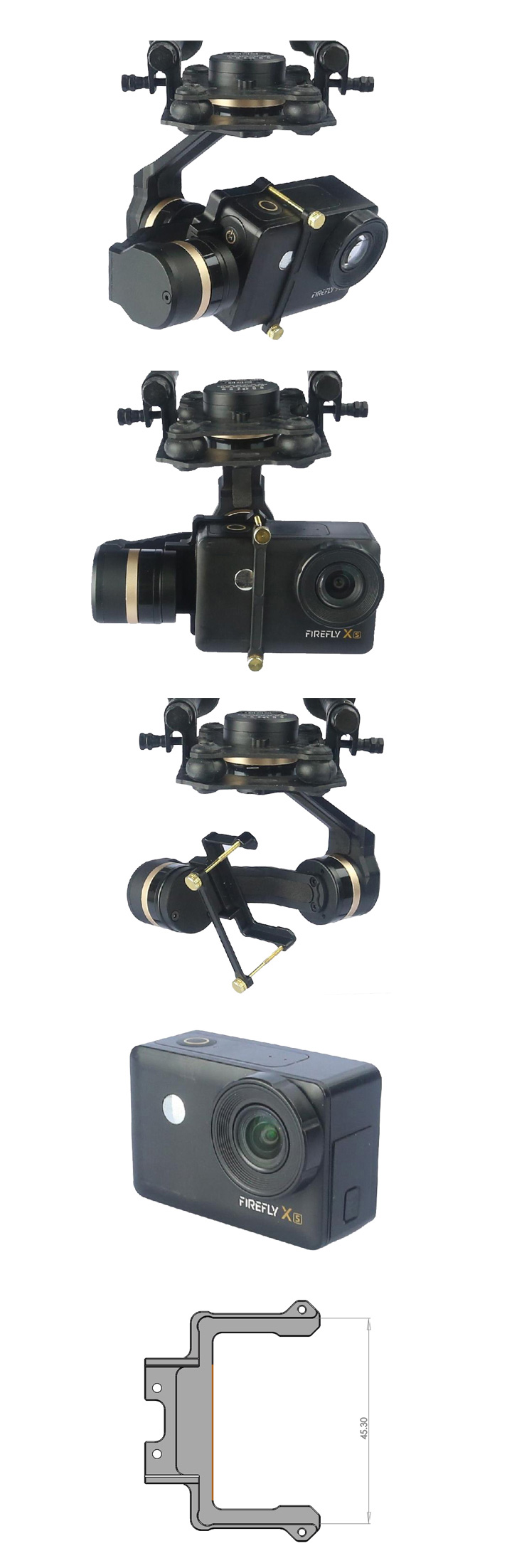 �˾���ũ TL3T12-01 [TAROT] 3X Gimbal Camera Mount Gender for FIREFLY-8/SARGO-A8 1