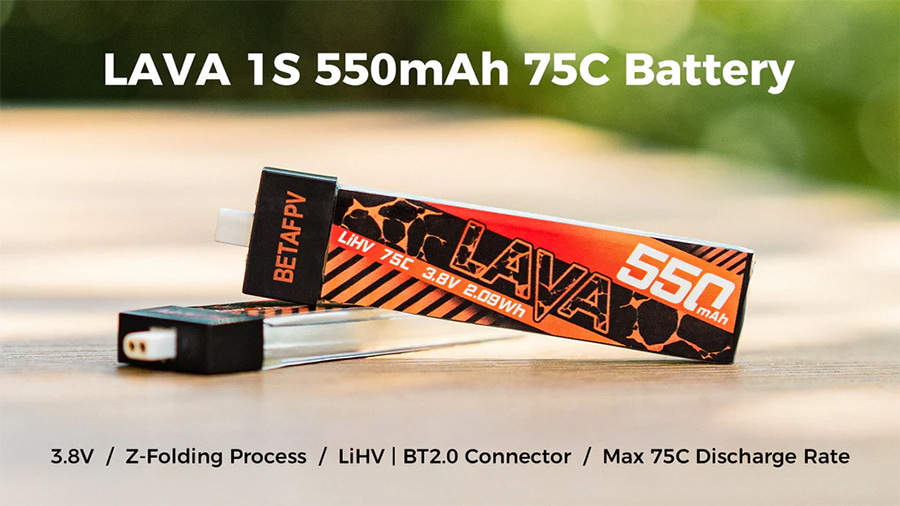 �˾���ũ  [BETAFPV] LAVA 1�� 3.8V 550mAh 75C LiHV ��Ƭ������ ���͸� (4��) 1