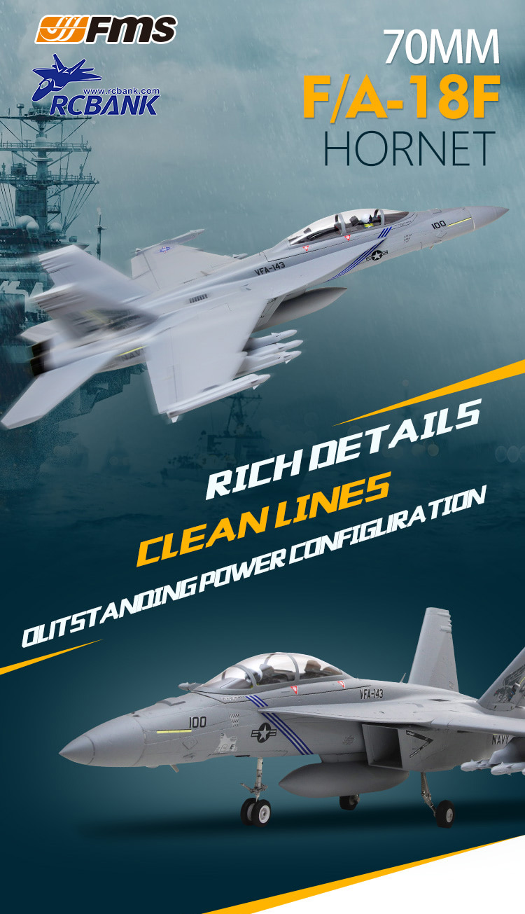 [�˾���ũ] FMS100P [FMS] 875mm F/A-18F ���� ȣ�� 70mm EDF Jet PNP (����, ���ӱ�, ����, ��Ʈ���� ����) 2