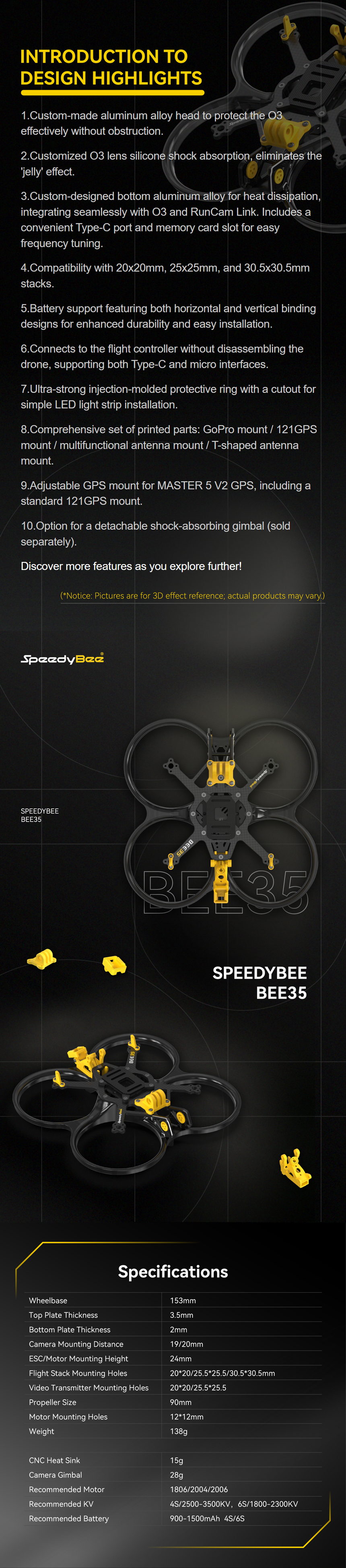 [�˾���ũ] BEE35FRM-A [SpeedyBee] Bee35 3.5��ġ ������ (��� ����) 3