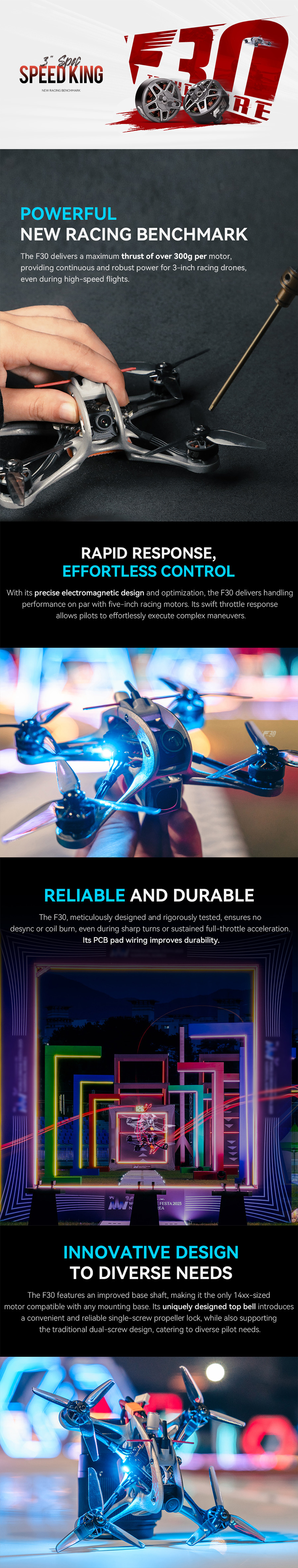 ¾Ë¾¾¹ðÅ© T-motor F30 2900KV 6¼¿ ºê·¯½¬¸®½º ¸ðÅÍ (4pcs) 1