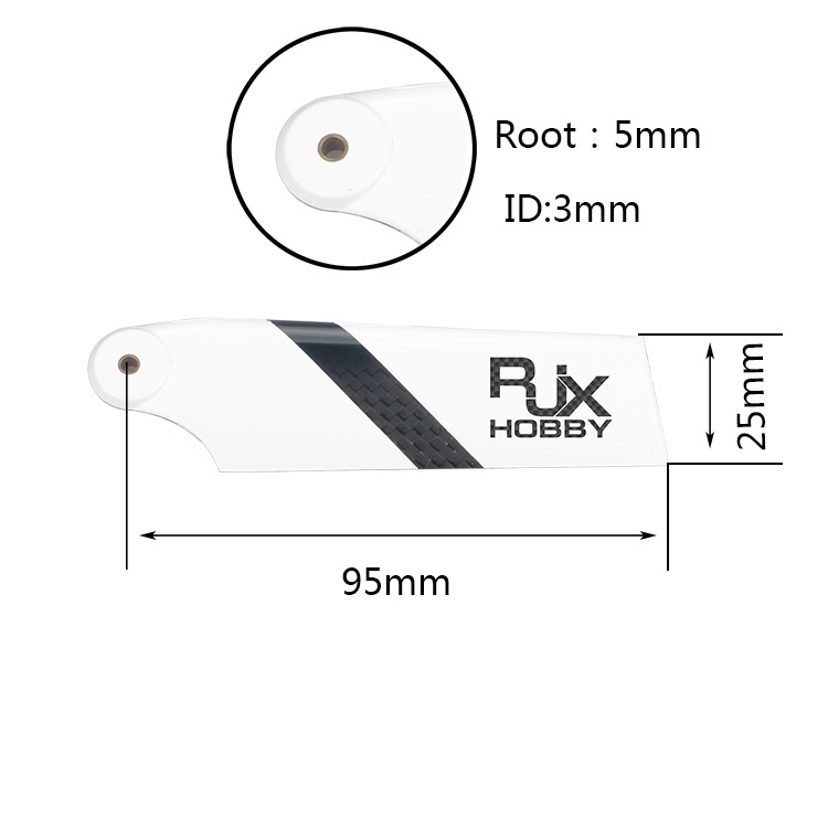 [˾ũ]  [RJXHOBBY] Black and White 95mm Tail CF Blades 1