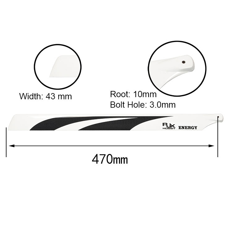 [˾ũ]  [RJXHOBBY] 470mm CF Blades ENERGY Version - B׷̵ 1