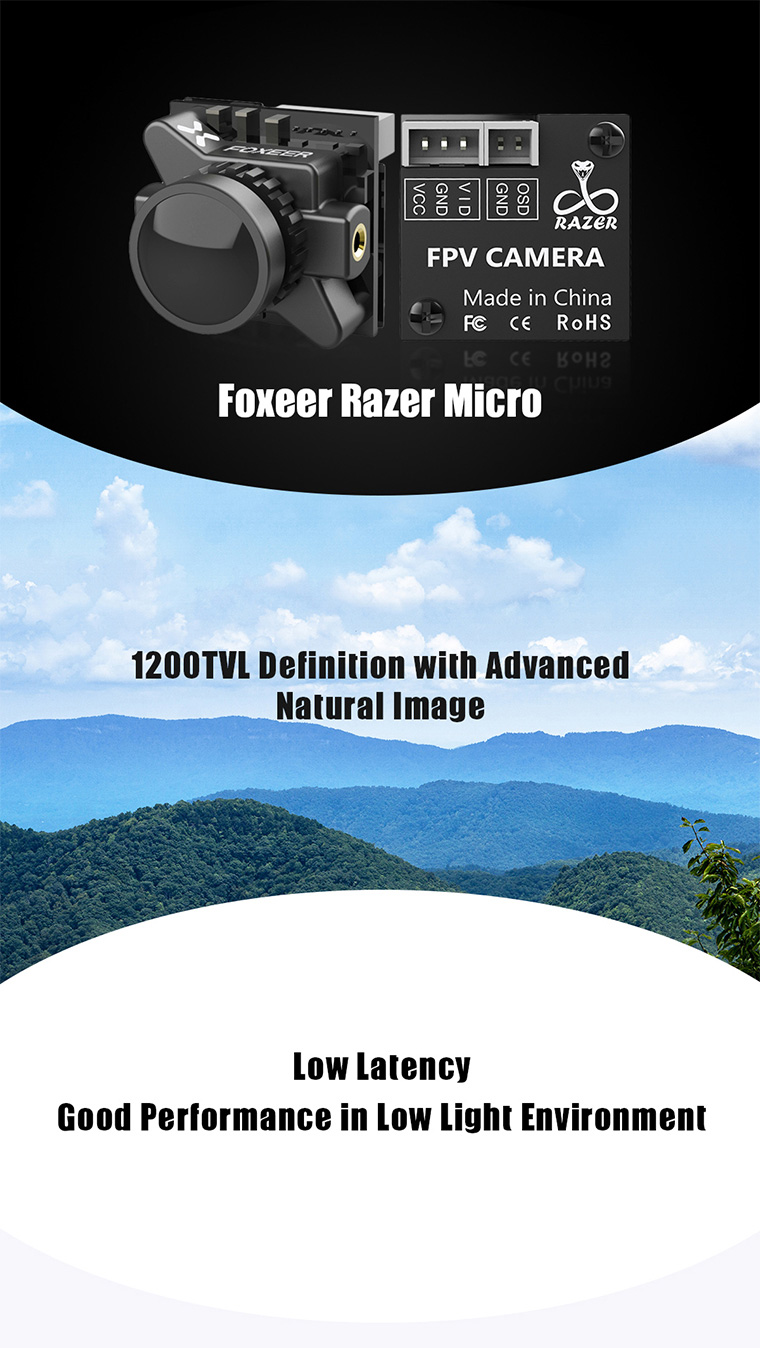 �˾���ũ HS1235 [Foxeer] ���þ� ����ũ�� ������ FPV ī�޶� ��� 1.8mm ���� (16:9 ����) 1