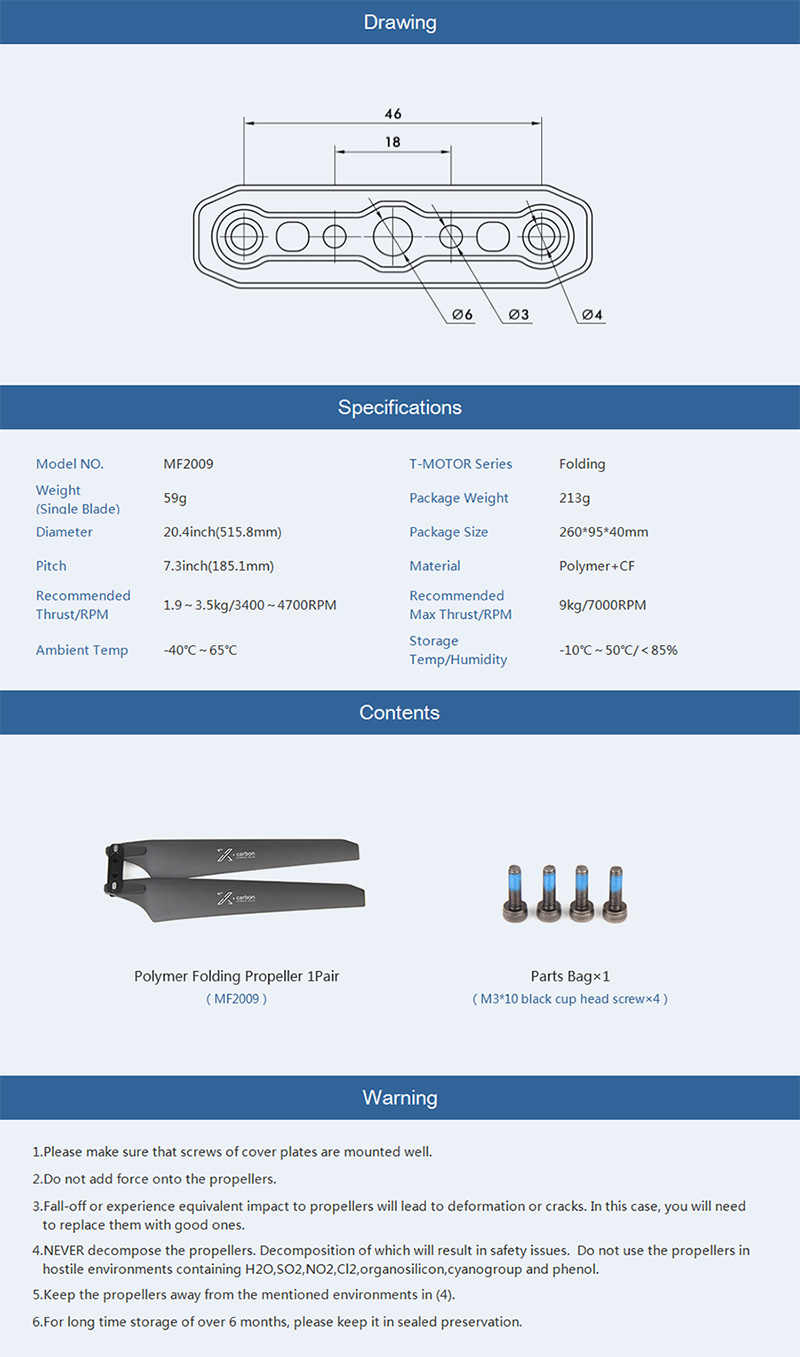 [ܼ] P00000WE [T-MOTOR] MF2009 20.4x7.3  緯 CW, CCW 1
