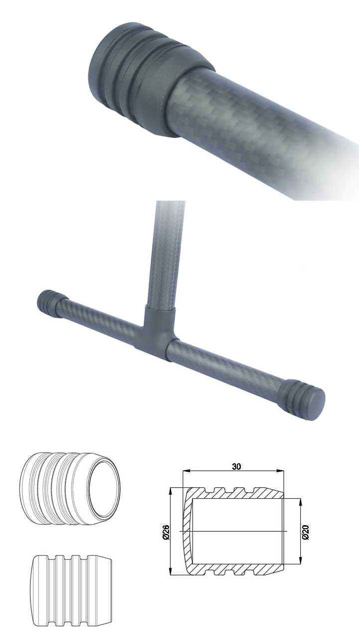 [�˾���ũ] TL96022-03 [TR] Landing Skid Rubber End (Black/��20 Boom) 1