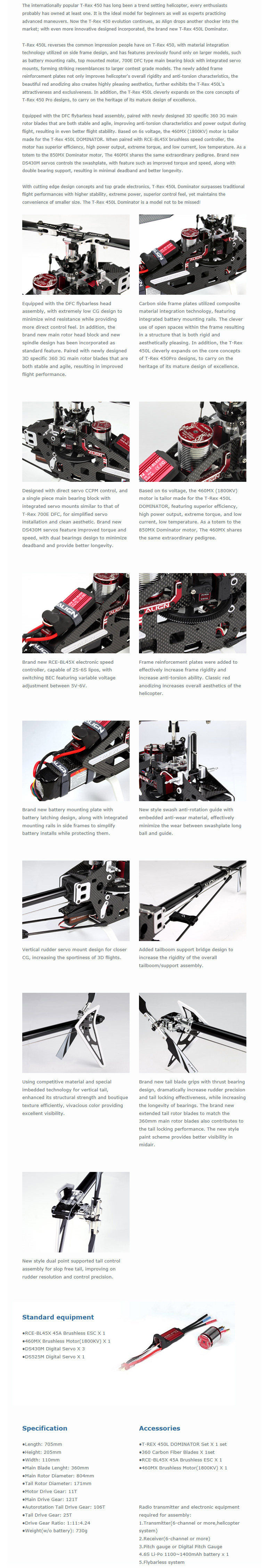 �˾���ũ RH45E23XW [ALIGN] T-Rex450L DOMINATOR Kit (6S Setup) - ����, ���ӱ�, �����̵� ���� ŰƮ 3