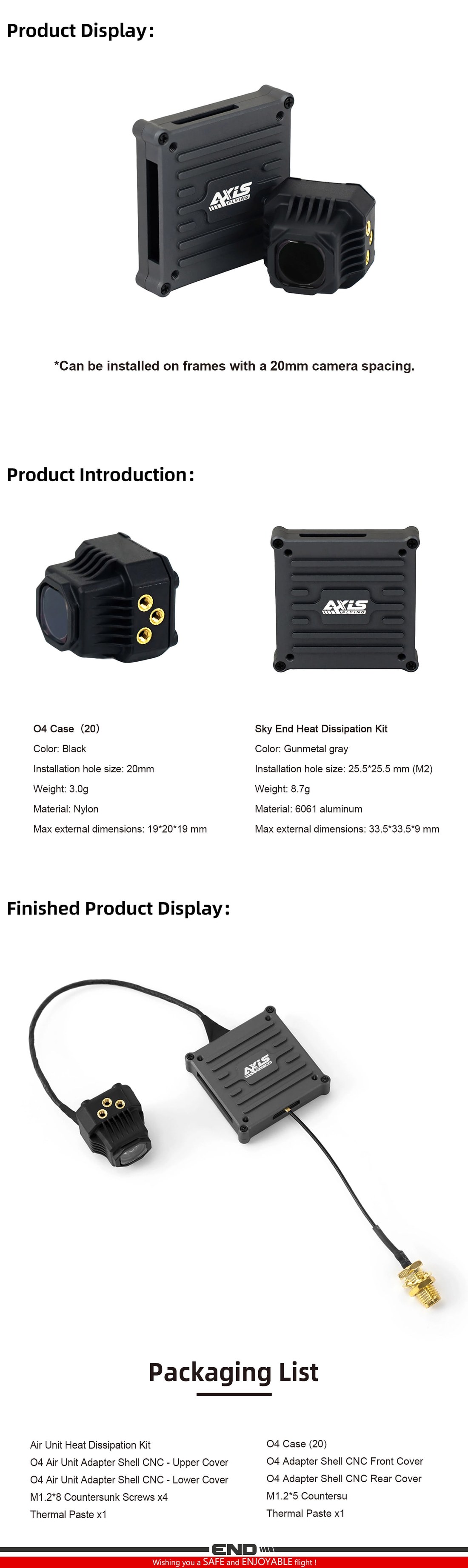 ¾Ë¾¾¹ðÅ© Axisflying Ä«¸Þ¶ó ÄÉÀ̽º + Ä𸵠ŰƮ (DJI O4 Lite¿ë, 20mm) 1