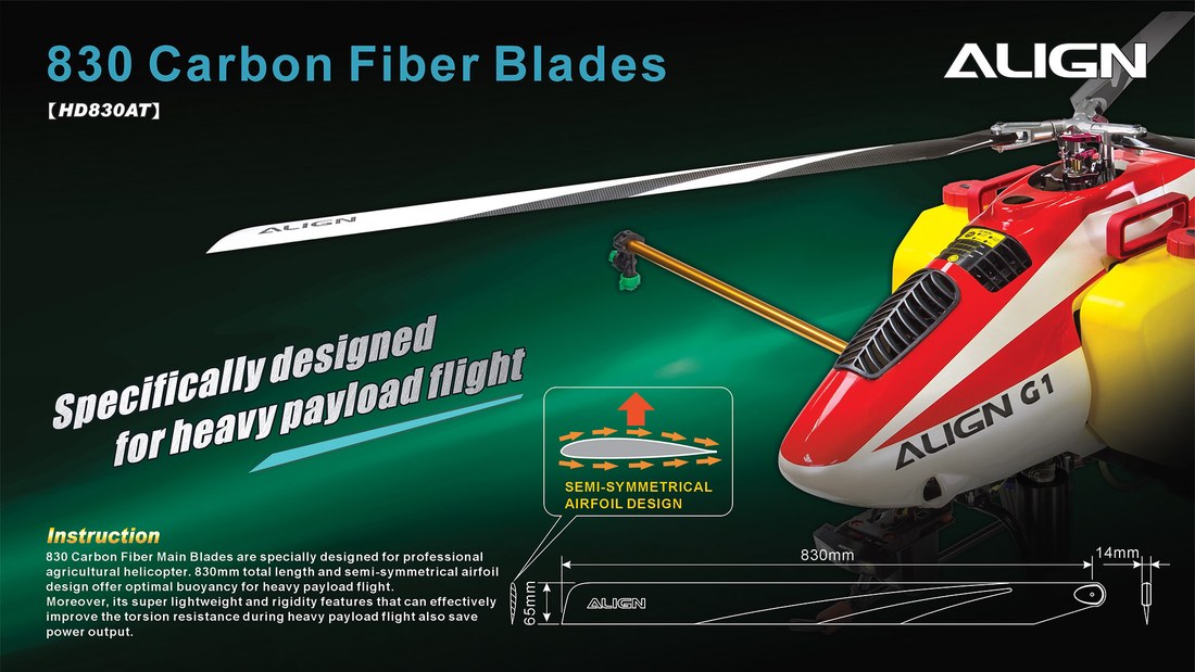 �˾���ũ HD830AT [ALIGN] 830 Carbon Fiber Blades /3 1