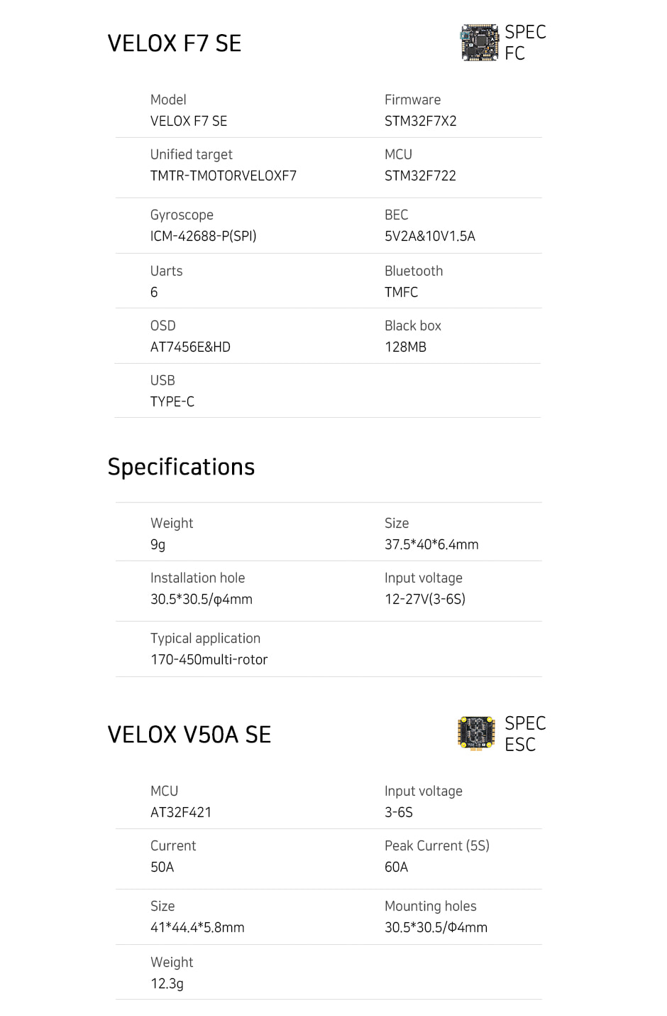 �˾���ũ  T-motor Velox F7 SE+V50A SE HD Stack 2