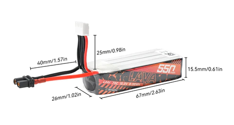 �˾���ũ 01030015_6 [BETAFPV] LAVA 4�� 15.2V 550mAh 75C LiHV ���̺������� ��Ƭ������ ���͸� (2��) - XT30 2