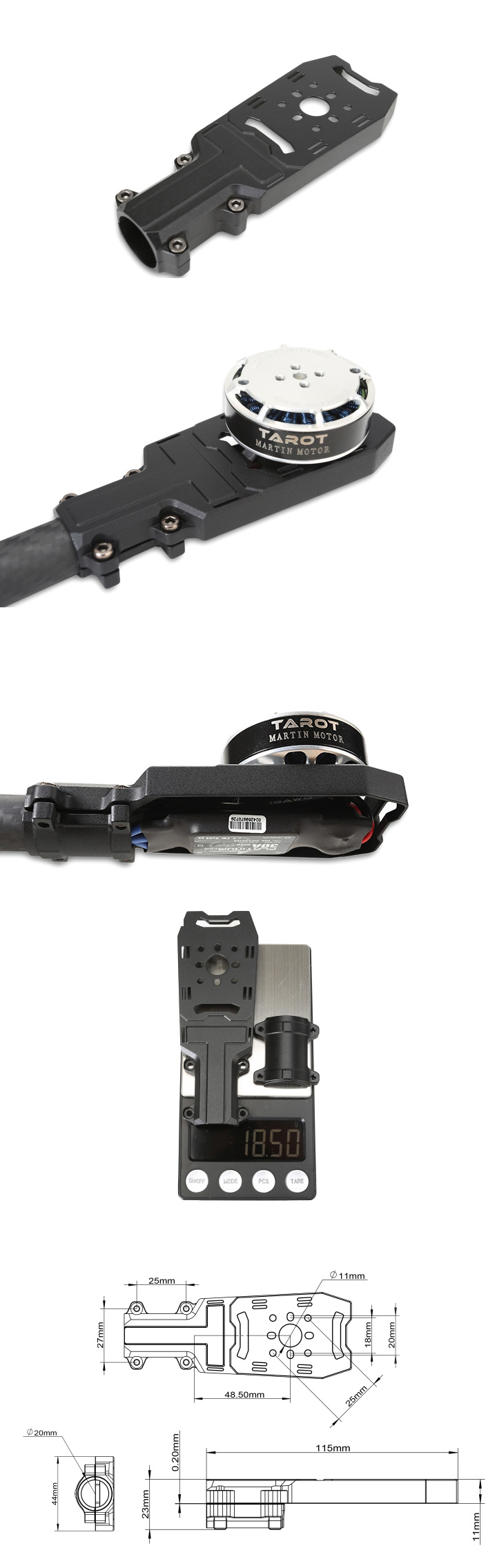 �˾���ũ TL68B53 [TR] Universal Type Ultra-Light Motor Mount (��20mm/Magnesium Alloy) 1