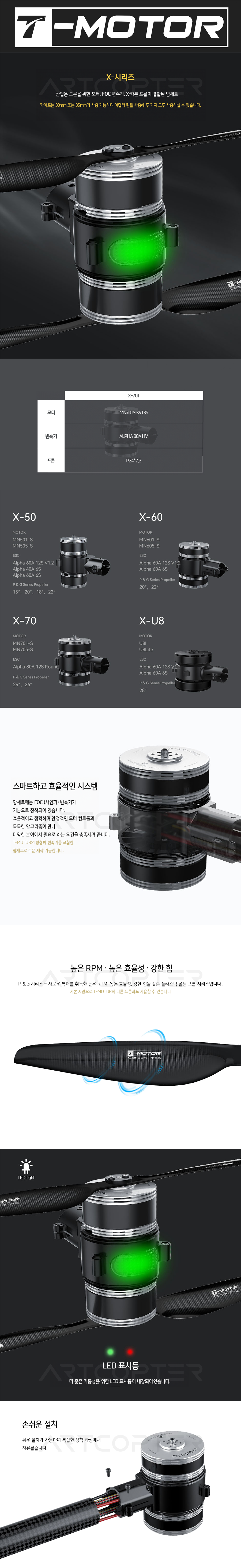 �˾���ũ  [T-MOTOR] Ƽ���� X-701 135KV ������� �ϼ�Ʈ CW/CCW SET (�����Ǹ�) 2