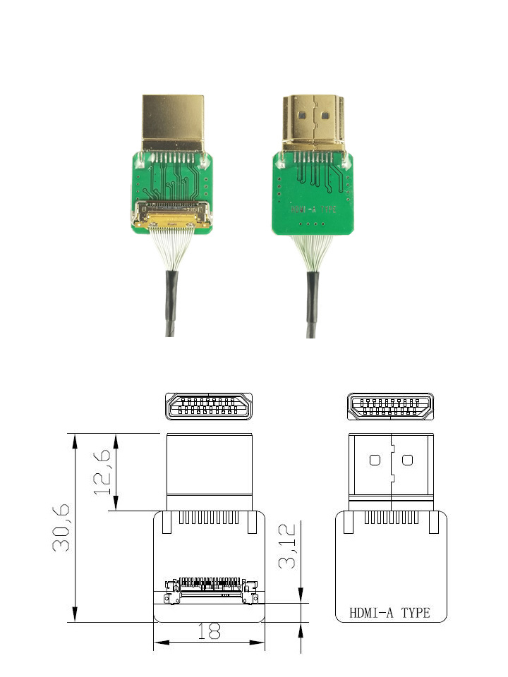 [ܼ] TL10A11-01 [TR] HDMI High Definition Video Cable (DIY/Soft/300mm)