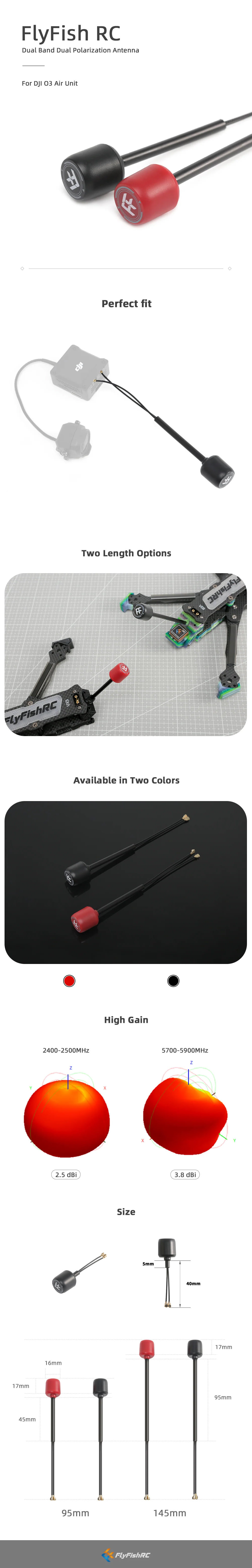 ¾Ë¾¾¹ðÅ© FlyFishRC 5.8Ghz/2.4Ghz µà¾ó¹êµå ¾ÈÅ׳ª(40mm, O3 ¿¡¾îÀ¯´Ö) 1