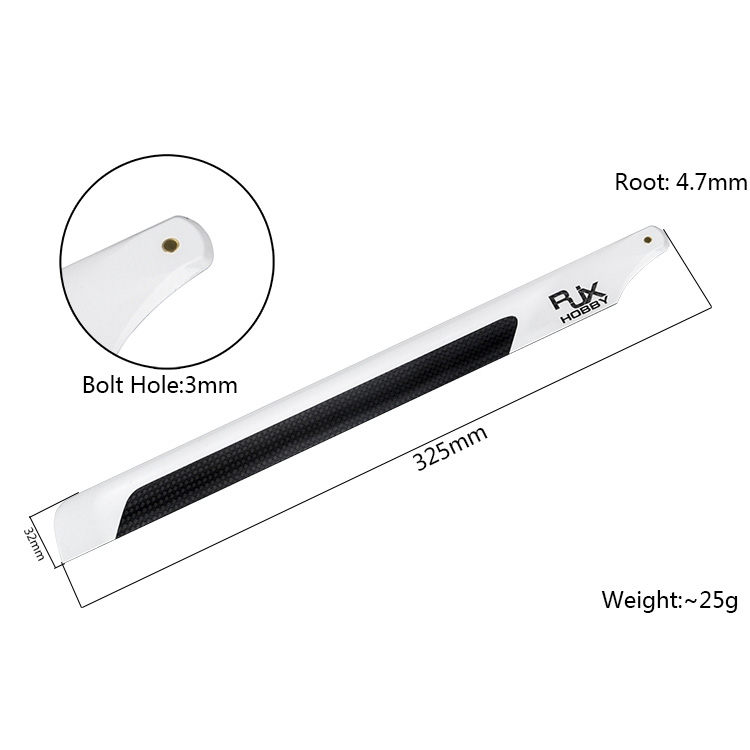 [˾ũ] E4-3001 [RJXHOBBY] Energy 325mm Premium Carbon Fiber Blade Set-FBL Version 1