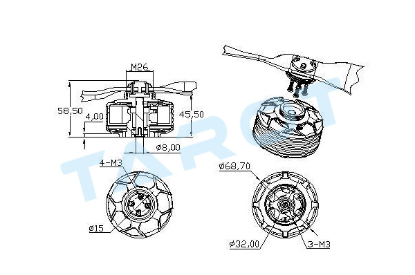 �˾���ũ TL4X003 [TR] T6115-320KV MR Motor (22Pole/Quick Release/Clockwise) 1