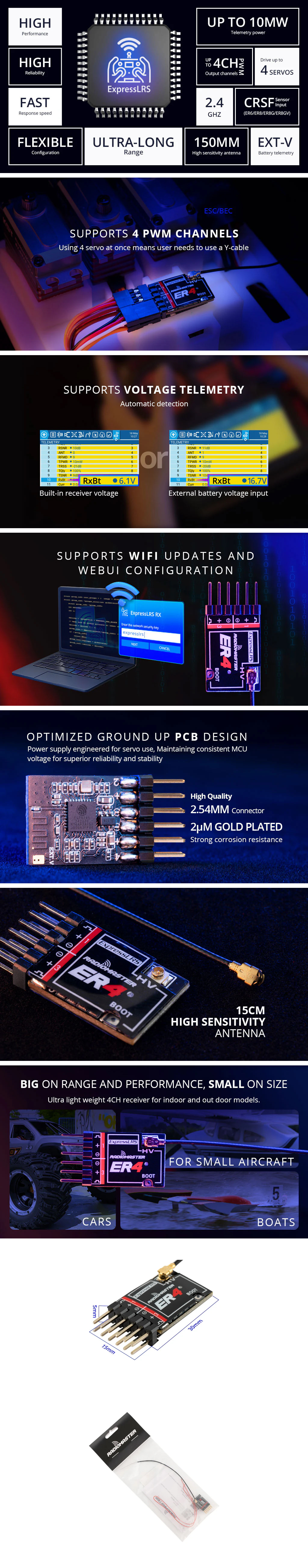 �˾���ũ  ���������� ER4 ELRS 2.4GHz PWM ���ű� 2