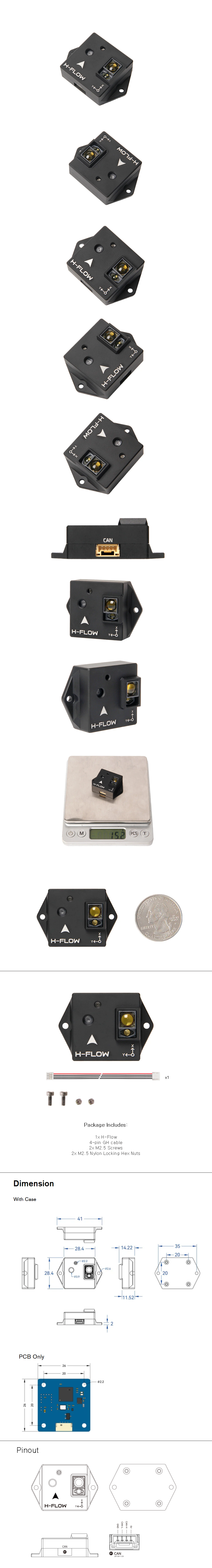 �˾���ũ HL-19006 [Holybro] H-Flow - Optical Flow and Distance Sensor Module 3