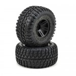 [ECX RC] FR/R Tire,Prmnt,Blk Wheel (2):1:10 AMP MT/DB (Ÿ�̾�-2������)