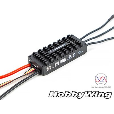 [˾ũ] HBW-FOC80A-8G2 [HobbyWing] Sine-Wave ESC(80A/HV) for Xrotor8(8120) Motor(Black/G1/G2)
